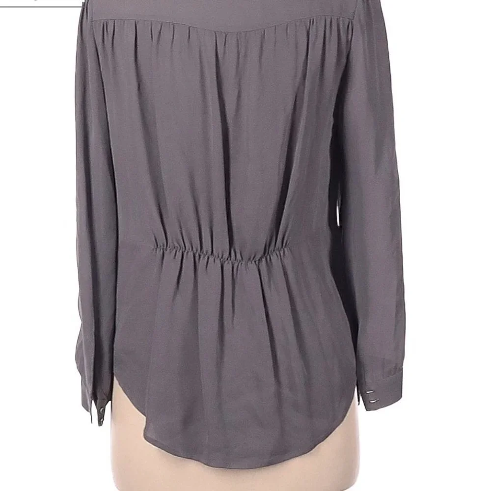 Joie Steel Gray Silk Blouse Size S